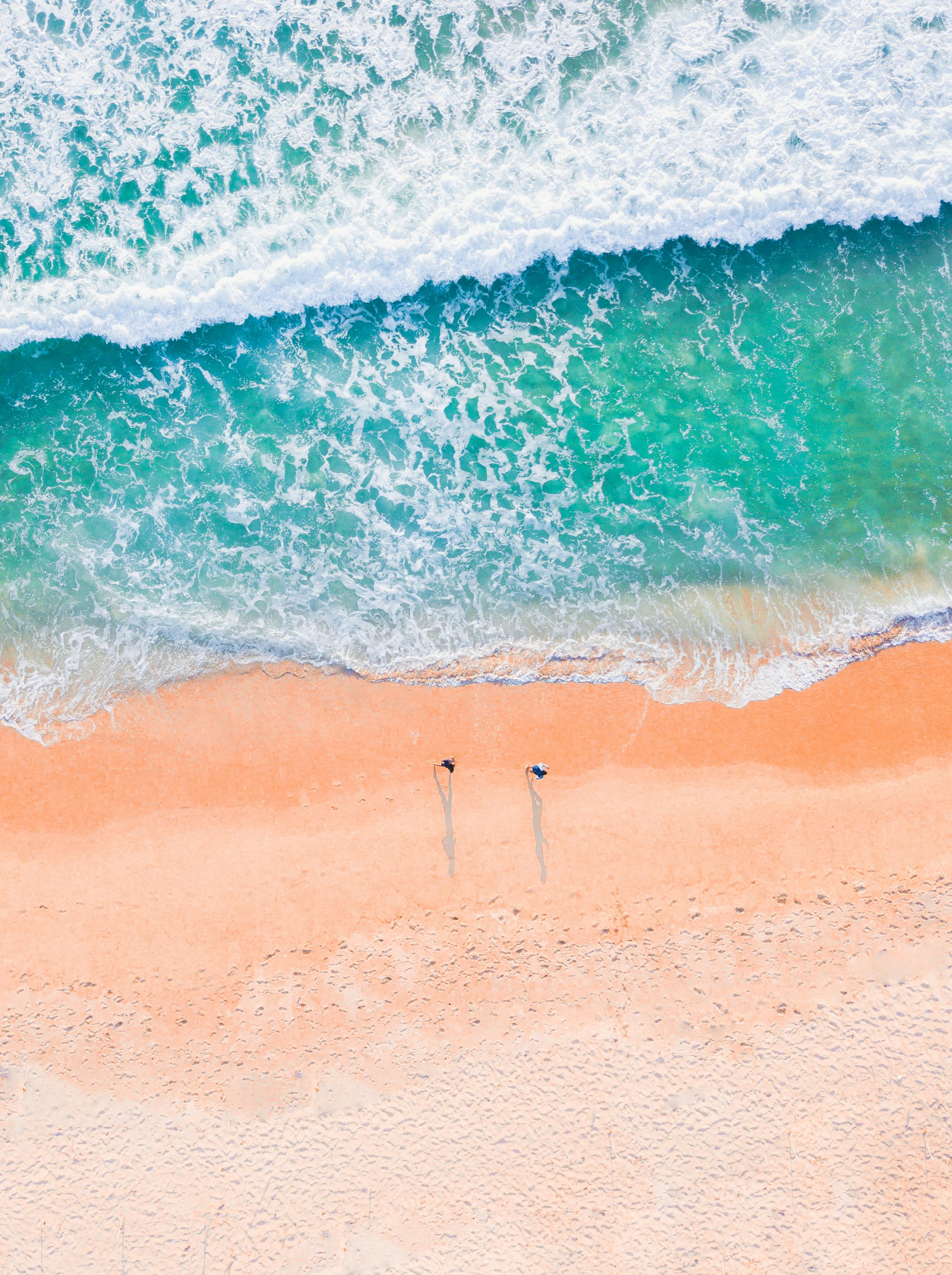 Waves lapping on a sandy beach